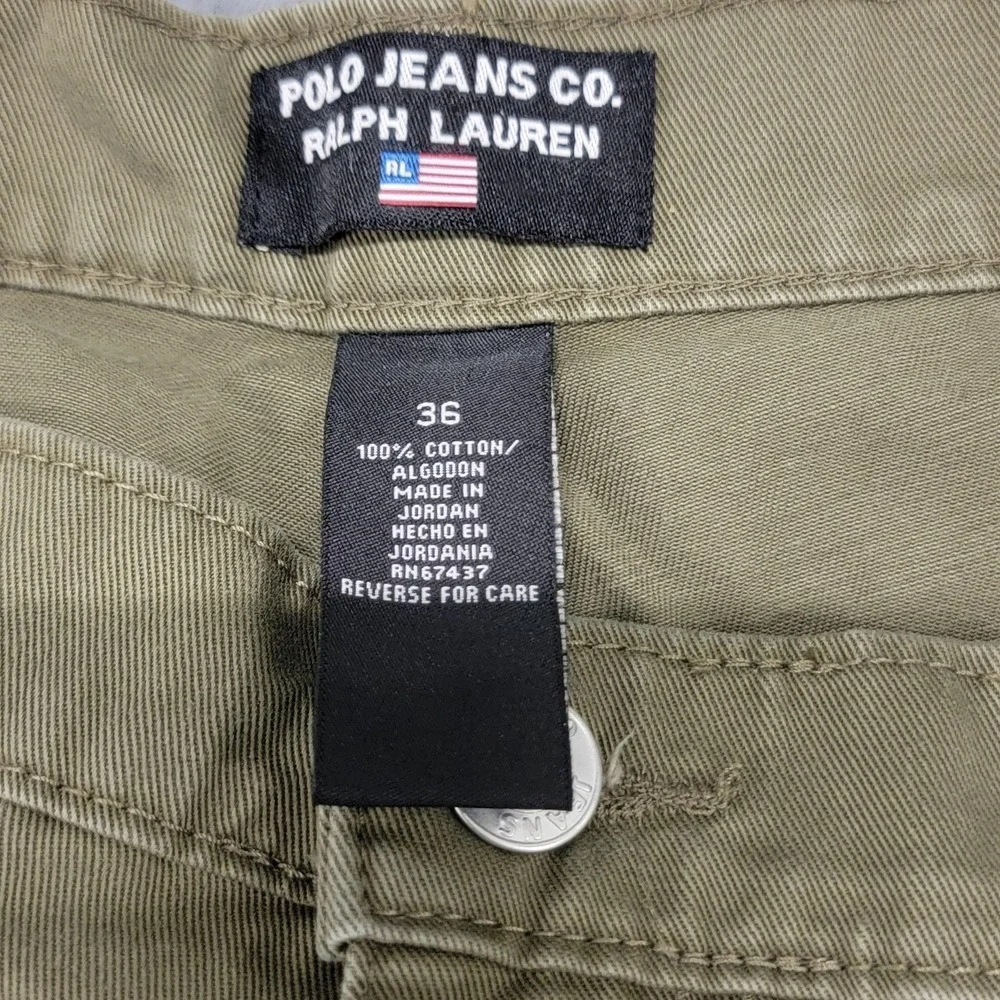 Vintage Polo Jeans‎ Co Ralph Lauren Jeans Mens 36x32 Olive Green Wide Leg Y2K